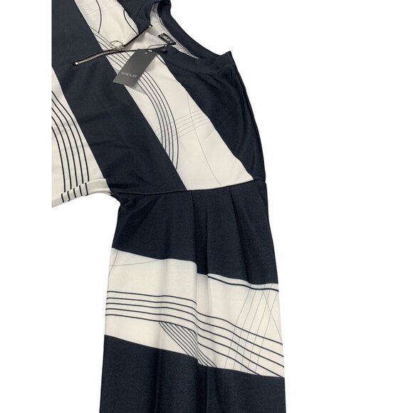 Sheilay Womens Black & White Striped Half-Zip Pullover Sweatshirt Size XL - Picture 11 of 11